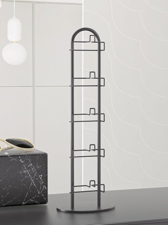 Two 5 Tier Sunglass Holder Organizer Tabletop Display White Metal Stands